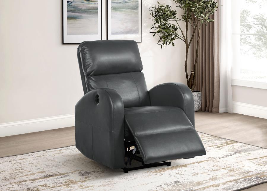 Grant - Upholstered Power Recliner Chair - Gray Reclining Chair modern furniture Contempo Furniture