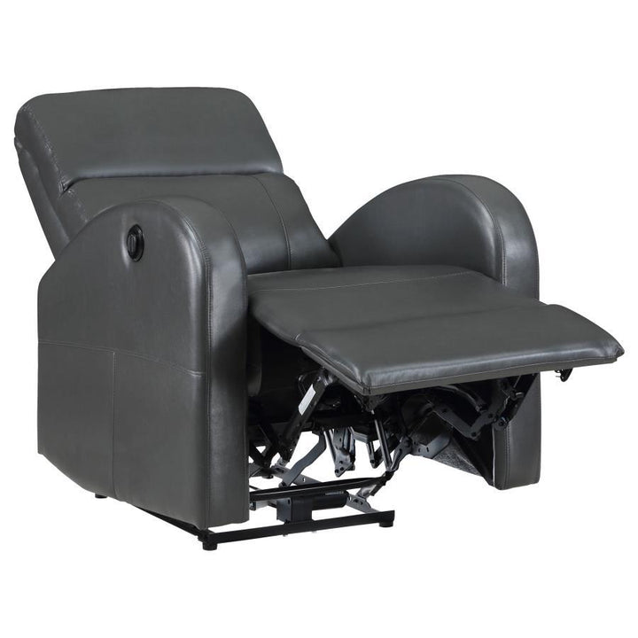 Grant - Upholstered Power Recliner Chair - Gray Reclining Chair modern furniture Contempo Furniture