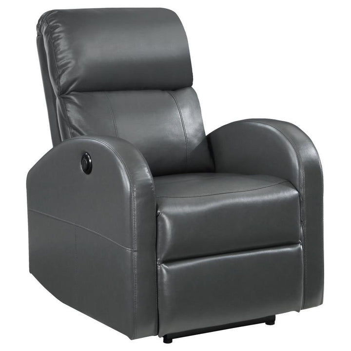 Grant - Upholstered Power Recliner Chair - Gray Reclining Chair modern furniture Contempo Furniture