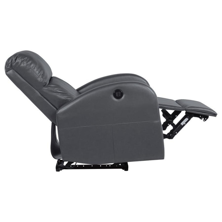 Grant - Upholstered Power Recliner Chair - Gray Reclining Chair modern furniture Contempo Furniture
