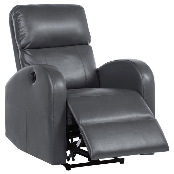 Grant - Upholstered Power Recliner Chair - Gray Reclining Chair modern furniture Contempo Furniture