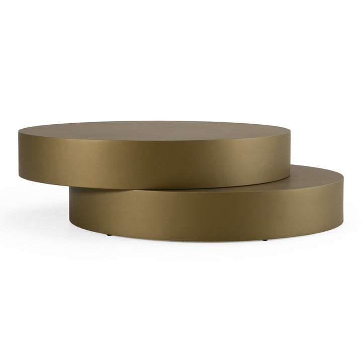Grayson - Glam Brushed Bronze Metallic Coffee Table