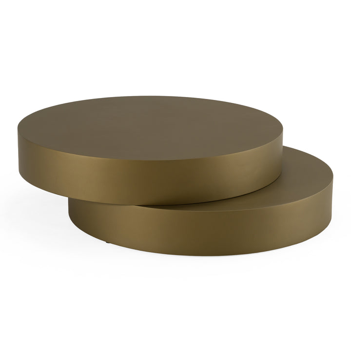 Grayson - Glam Brushed Bronze Metallic Coffee Table