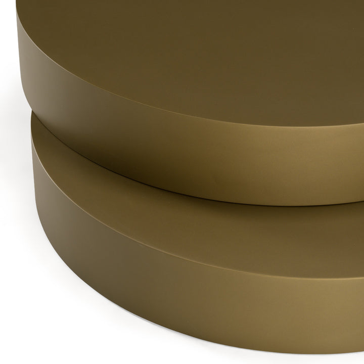 Grayson - Glam Brushed Bronze Metallic Coffee Table