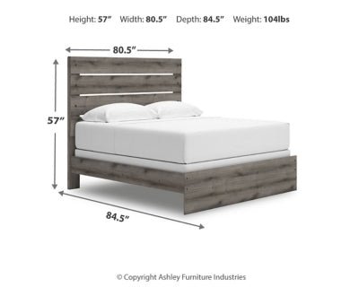 Graystorm King Panel Bed - Dark Gray Panel Bed modern furniture Contempo Furniture