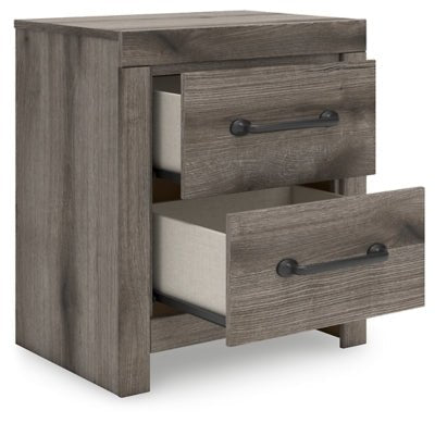 Graystorm Nightstand - Dark Gray Nightstand w/ Charging Station modern furniture Contempo Furniture