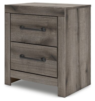 Graystorm Nightstand - Dark Gray Nightstand w/ Charging Station modern furniture Contempo Furniture