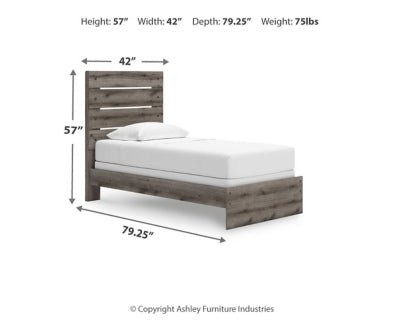 Graystorm Twin Panel Bed - Dark Gray Panel Bed modern furniture Contempo Furniture