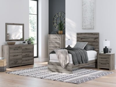 Graystorm Twin Panel Bed - Dark Gray Panel Bed modern furniture Contempo Furniture