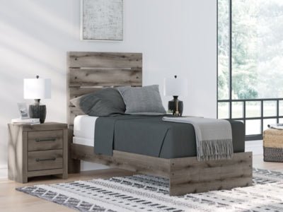 Graystorm Twin Panel Bed - Dark Gray Panel Bed modern furniture Contempo Furniture