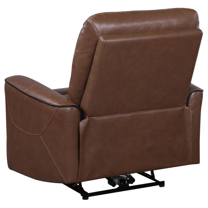 Greenfield - 3 Piece Power Reclining Sofa Set - Saddle Brown 3 - Piece Living Room Set modern furniture Contempo Furniture
