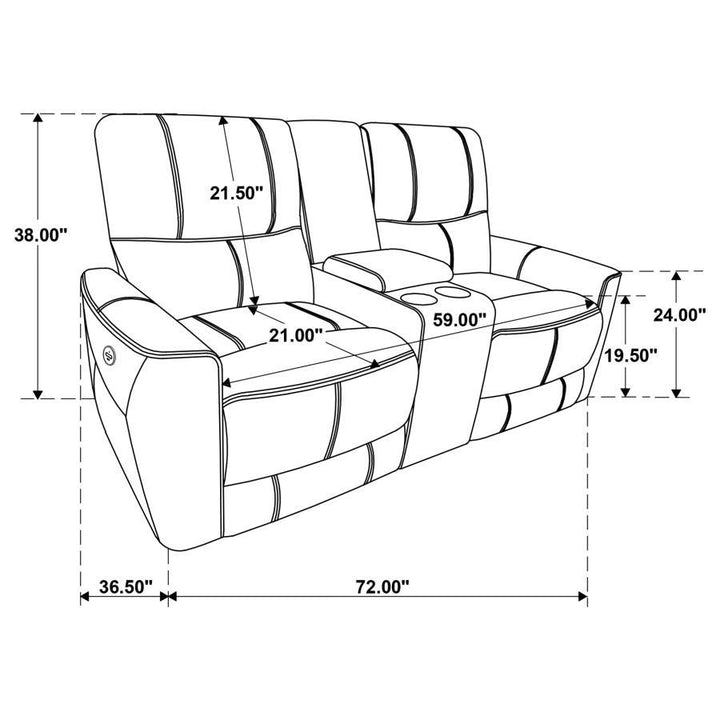 Greenfield - Upholstered Power Reclining Loveseat - Saddle Brown Reclining Loveseat modern furniture Contempo Furniture