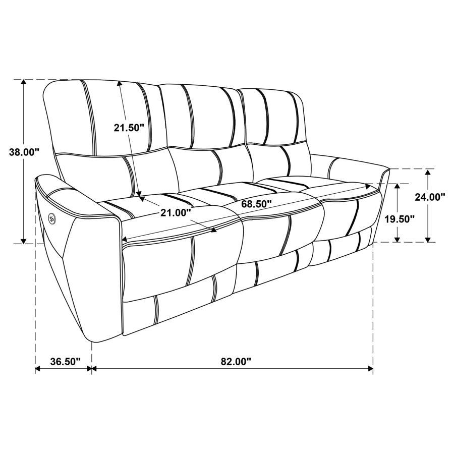 Greenfield - Upholstered Power Reclining Sofa - Saddle Brown Power Reclining Sofa modern furniture Contempo Furniture