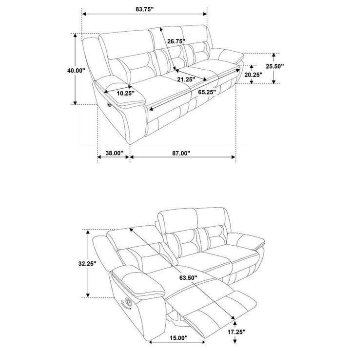 Greer - 2 Piece Upholstered Reclining Sofa Set - Taupe Reclining Sofa &amp; Loveseat modern furniture Contempo Furniture