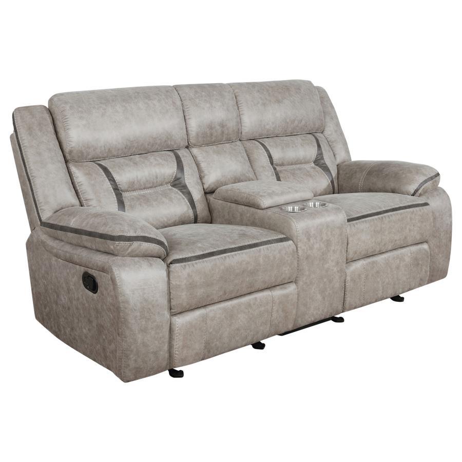 Greer - 2 Piece Upholstered Reclining Sofa Set - Taupe Reclining Sofa & Loveseat modern furniture Contempo Furniture