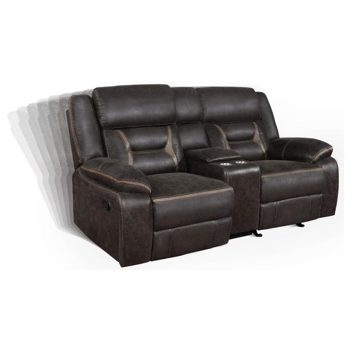 Greer - 3 Piece Upholstered Reclining Sofa Set - Brown 3 - Piece Living Room Set modern furniture Contempo Furniture