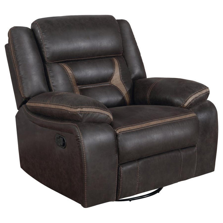 Greer - 3 Piece Upholstered Reclining Sofa Set - Brown 3 - Piece Living Room Set modern furniture Contempo Furniture