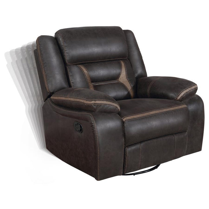 Greer - 3 Piece Upholstered Reclining Sofa Set - Brown 3 - Piece Living Room Set modern furniture Contempo Furniture