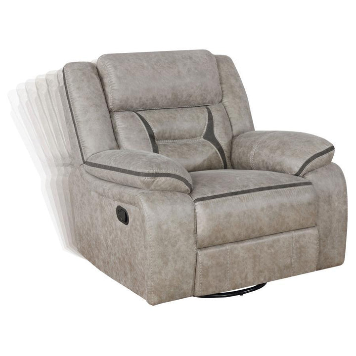 Greer - 3 Piece Upholstered Reclining Sofa Set - Taupe 3 - Piece Living Room Set modern furniture Contempo Furniture