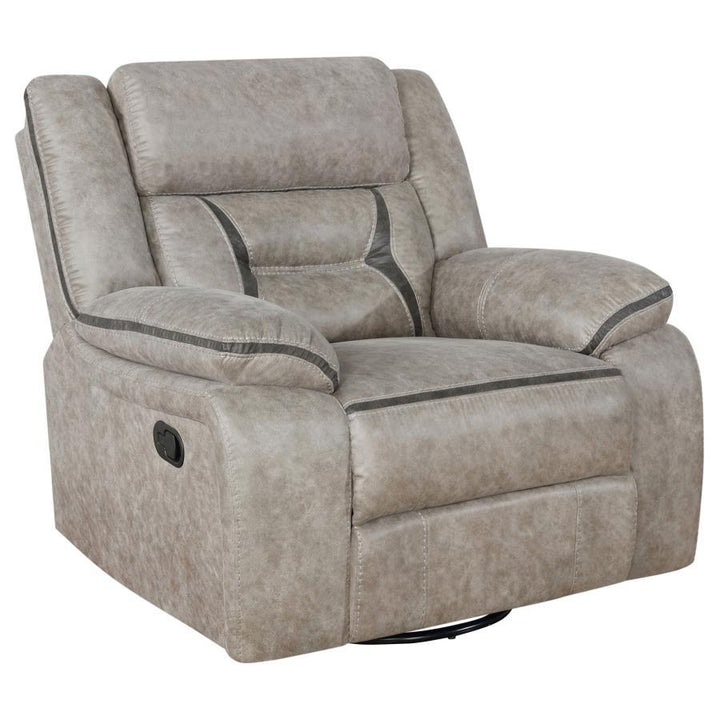 Greer - 3 Piece Upholstered Reclining Sofa Set - Taupe 3 - Piece Living Room Set modern furniture Contempo Furniture