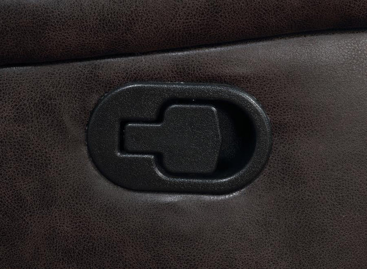 Greer - Upholstered Motion Reclining Loveseat - Brown Reclining Loveseat modern furniture Contempo Furniture