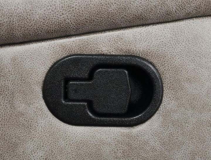 Greer - Upholstered Motion Reclining Loveseat - Taupe Reclining Loveseat modern furniture Contempo Furniture