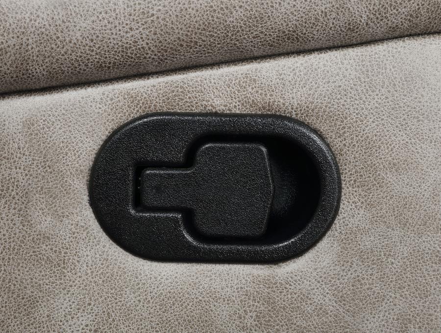 Greer - Upholstered Motion Reclining Sofa - Taupe Reclining Sofa modern furniture Contempo Furniture