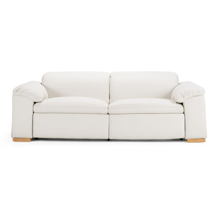 Gregory - Modern Off-White Leather Sofa w/ 2 Recliners