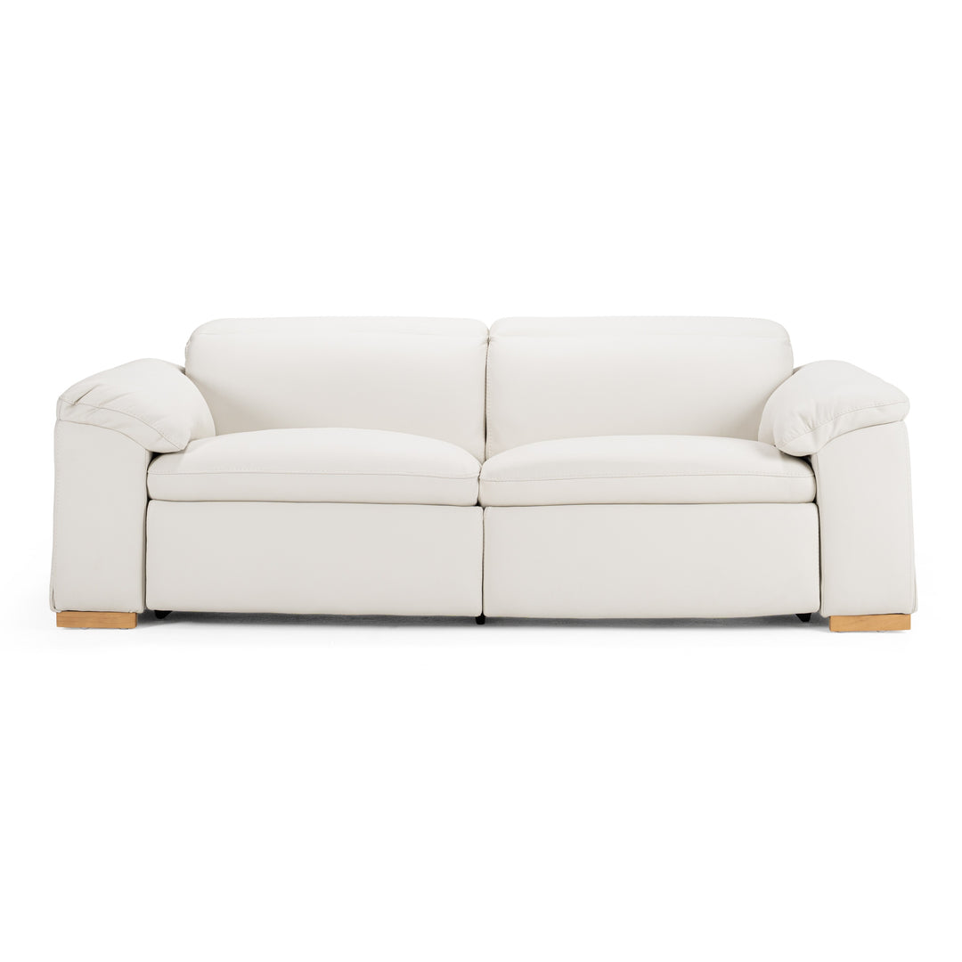 Gregory - Modern Off-White Leather Sofa w/ 2 Recliners