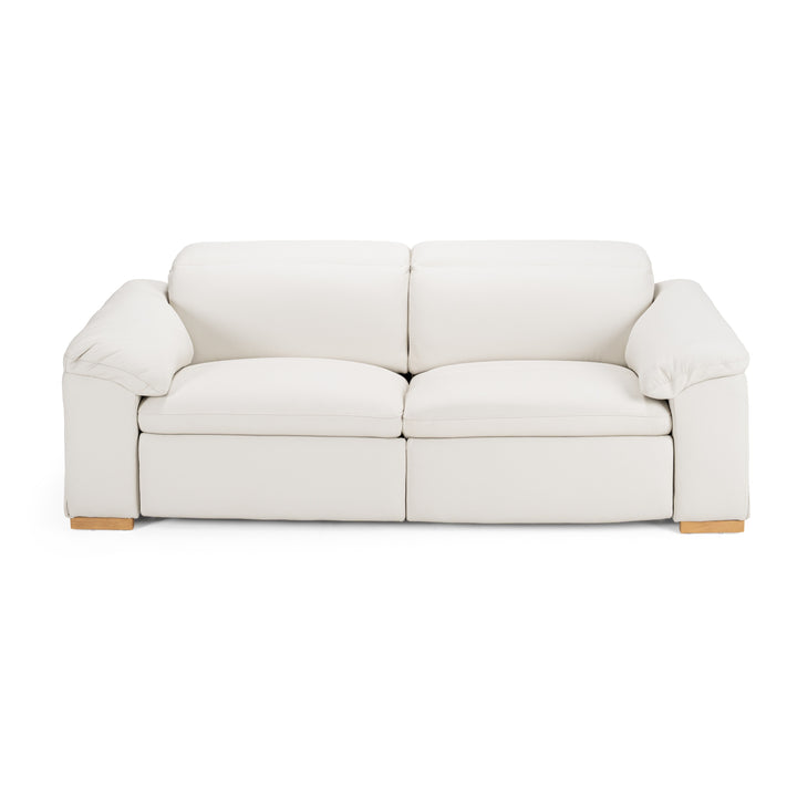 Gregory - Modern Off-White Leather Sofa w/ 2 Recliners