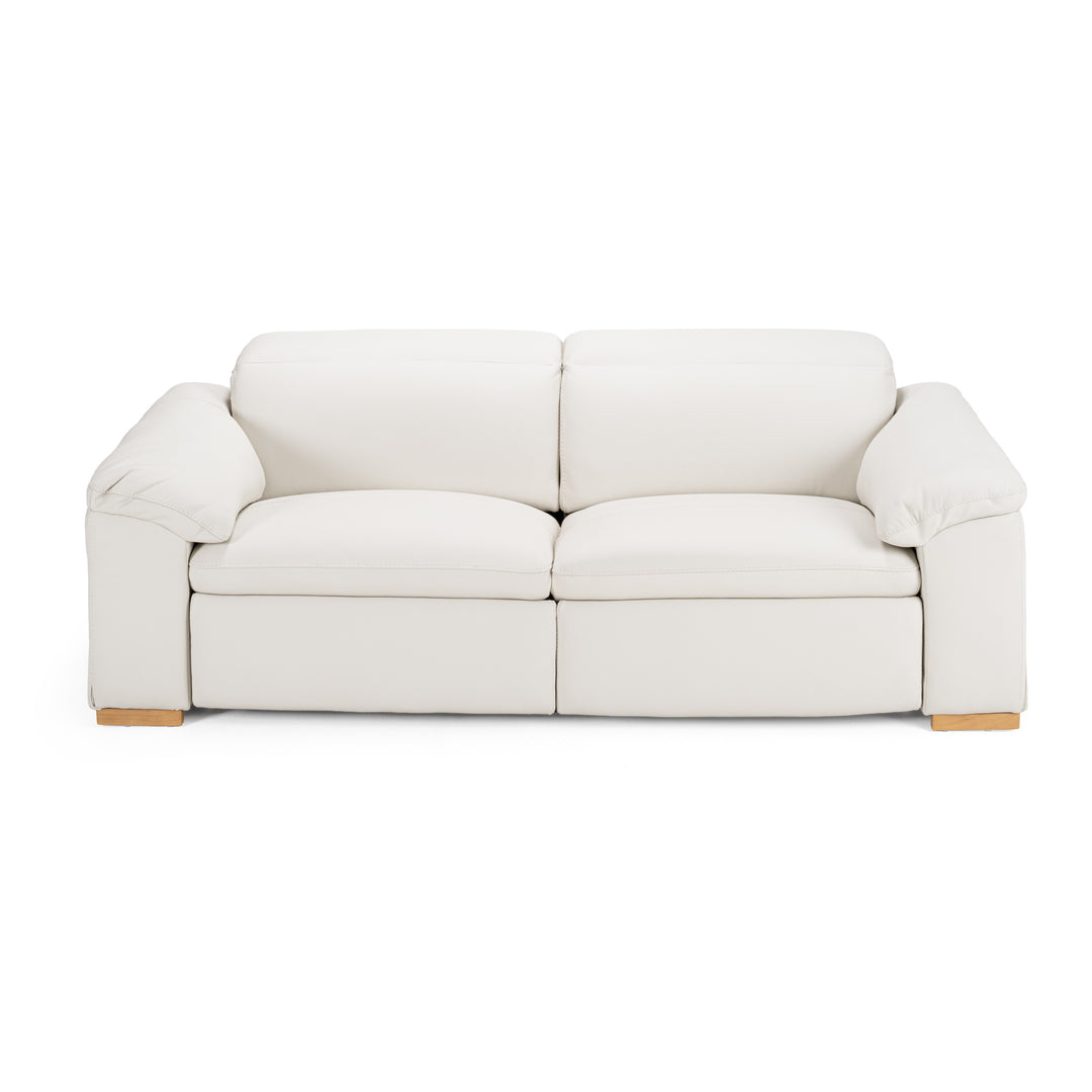 Gregory - Modern Off-White Leather Sofa w/ 2 Recliners