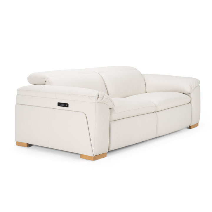 Gregory - Modern Off-White Leather Sofa w/ 2 Recliners
