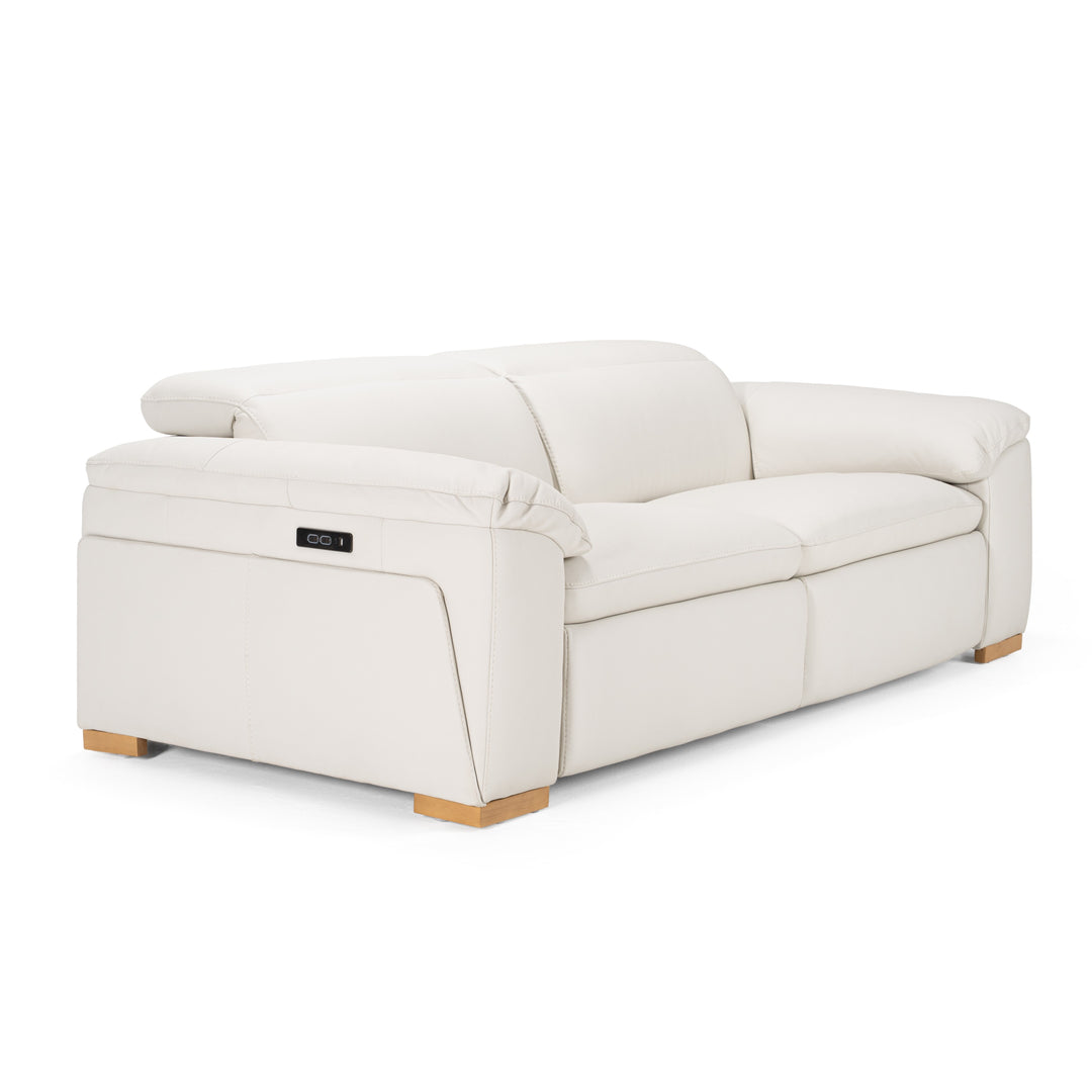 Gregory - Modern Off-White Leather Sofa w/ 2 Recliners