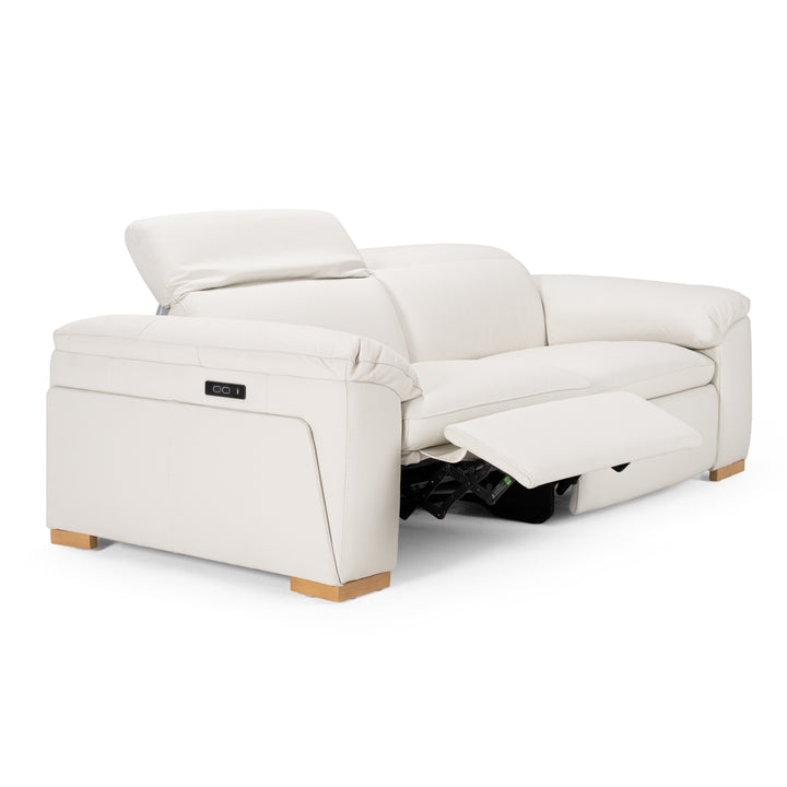 Gregory - Modern Off-White Leather Sofa w/ 2 Recliners