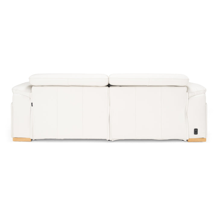 Gregory - Modern Off-White Leather Sofa w/ 2 Recliners