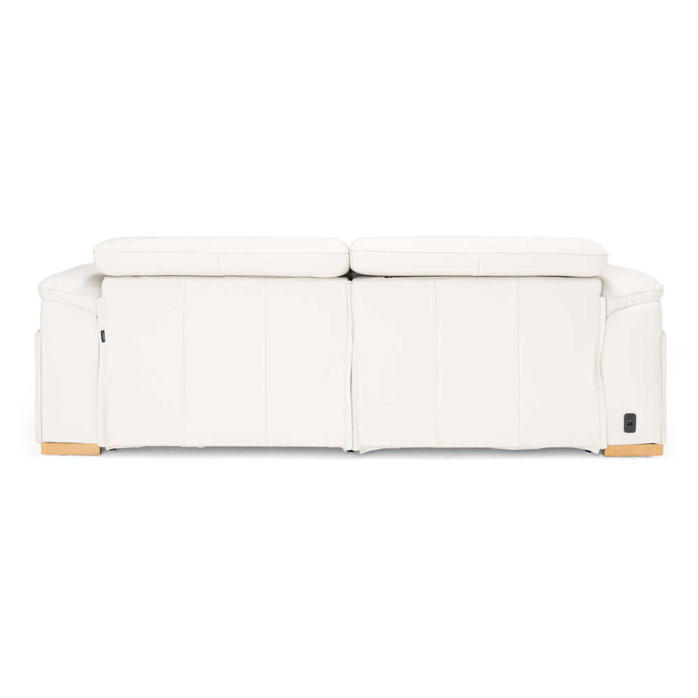 Gregory - Modern Off-White Leather Sofa w/ 2 Recliners - View 5