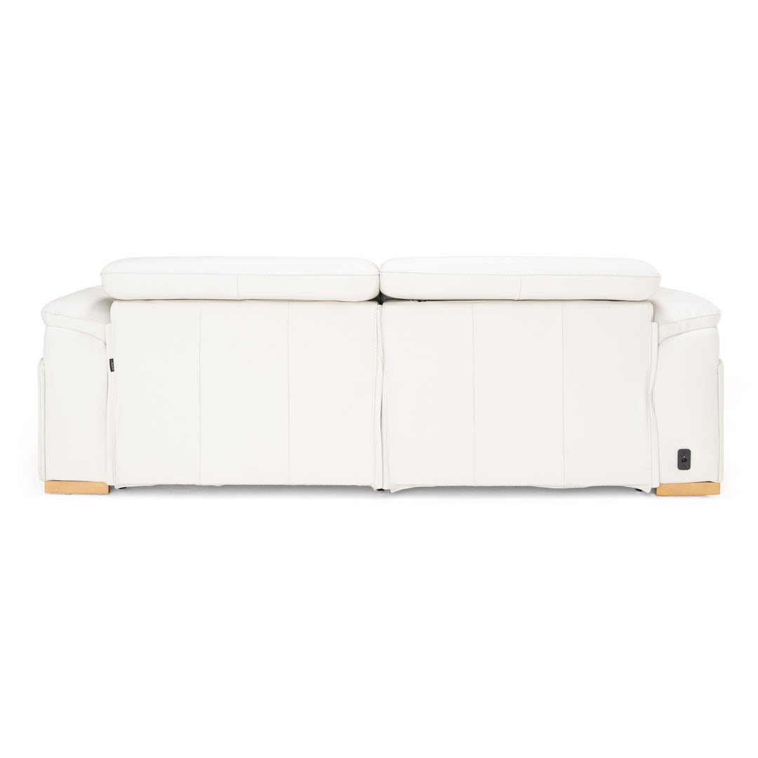 Gregory - Modern Off-White Leather Sofa w/ 2 Recliners