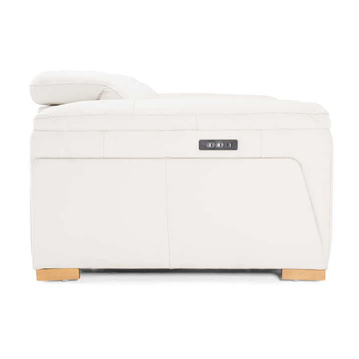Gregory - Modern Off-White Leather Sofa w/ 2 Recliners