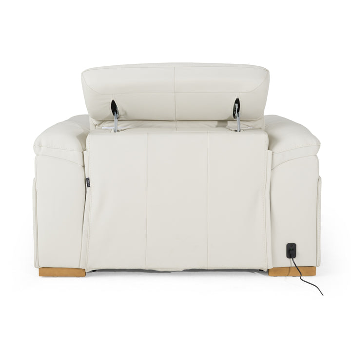 Gregory - Modern Off-White Leather Recliner Chair