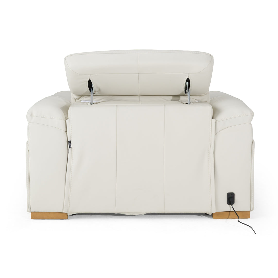 Gregory - Modern Off-White Leather Recliner Chair