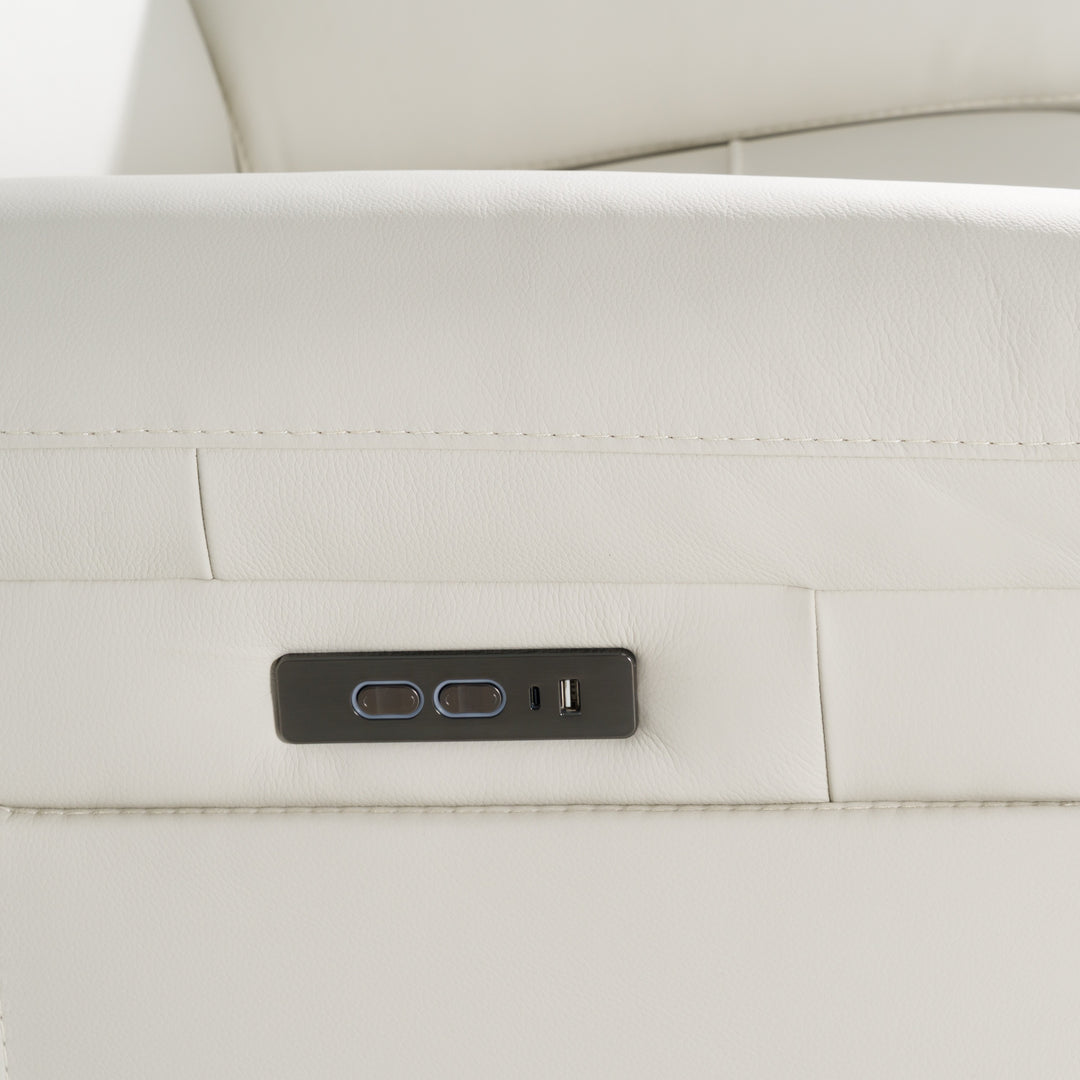 Gregory - Modern Off-White Leather Recliner Chair
