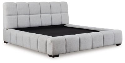 Grendusk King Upholstered Bed - Gray Upholstered Bed modern furniture Contempo Furniture