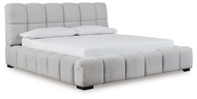 Grendusk King Upholstered Bed - Gray | Ashley Furniture