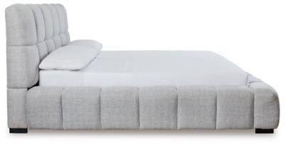 Grendusk King Upholstered Bed - Gray Upholstered Bed modern furniture Contempo Furniture