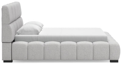 Grendusk Queen Upholstered Bed - Gray Upholstered Bed modern furniture Contempo Furniture
