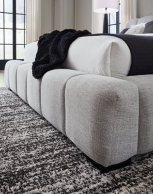 Grendusk Queen Upholstered Bed - Gray Upholstered Bed modern furniture Contempo Furniture