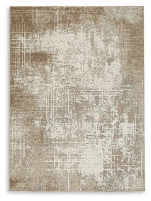 Grifflain 5'1" x 7' Washable Rug - Light Brown Washable Rug modern furniture Contempo Furniture