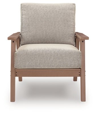 Grover Beach Outdoor Lounge Chair with Cushion (Set of 2) - Light Brown Chair Set modern furniture Contempo Furniture