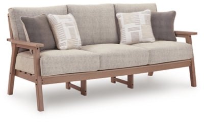 Grover Beach Outdoor Sofa with Cushion - Light Brown | Ashley Furniture