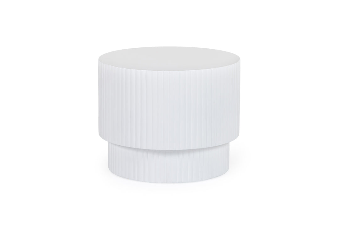 Gruver  Modern White Concrete End Table